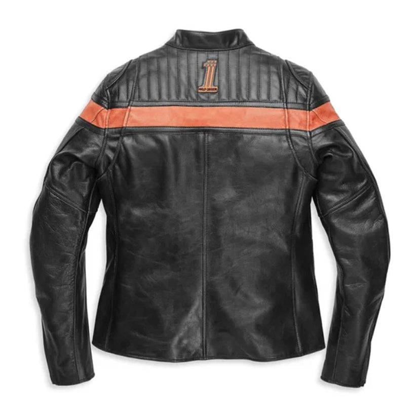 Womens HD Victory Sweep Leather Jacket