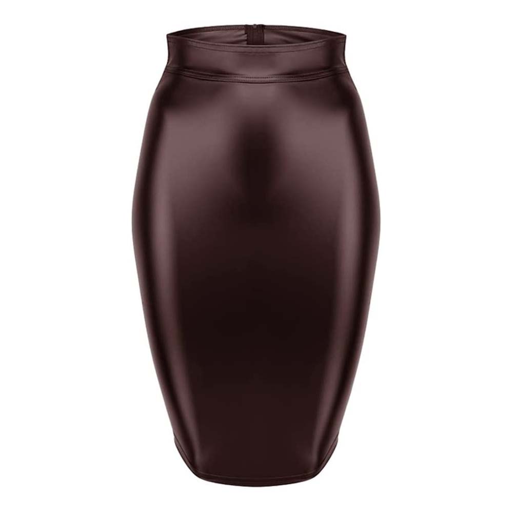 Brown Fashion Leather Skirt For Women