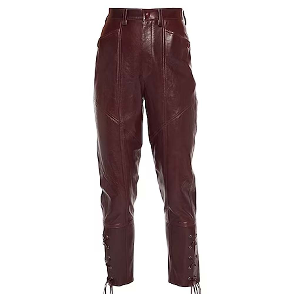 Burgundy Real Leather Jacket For Women
