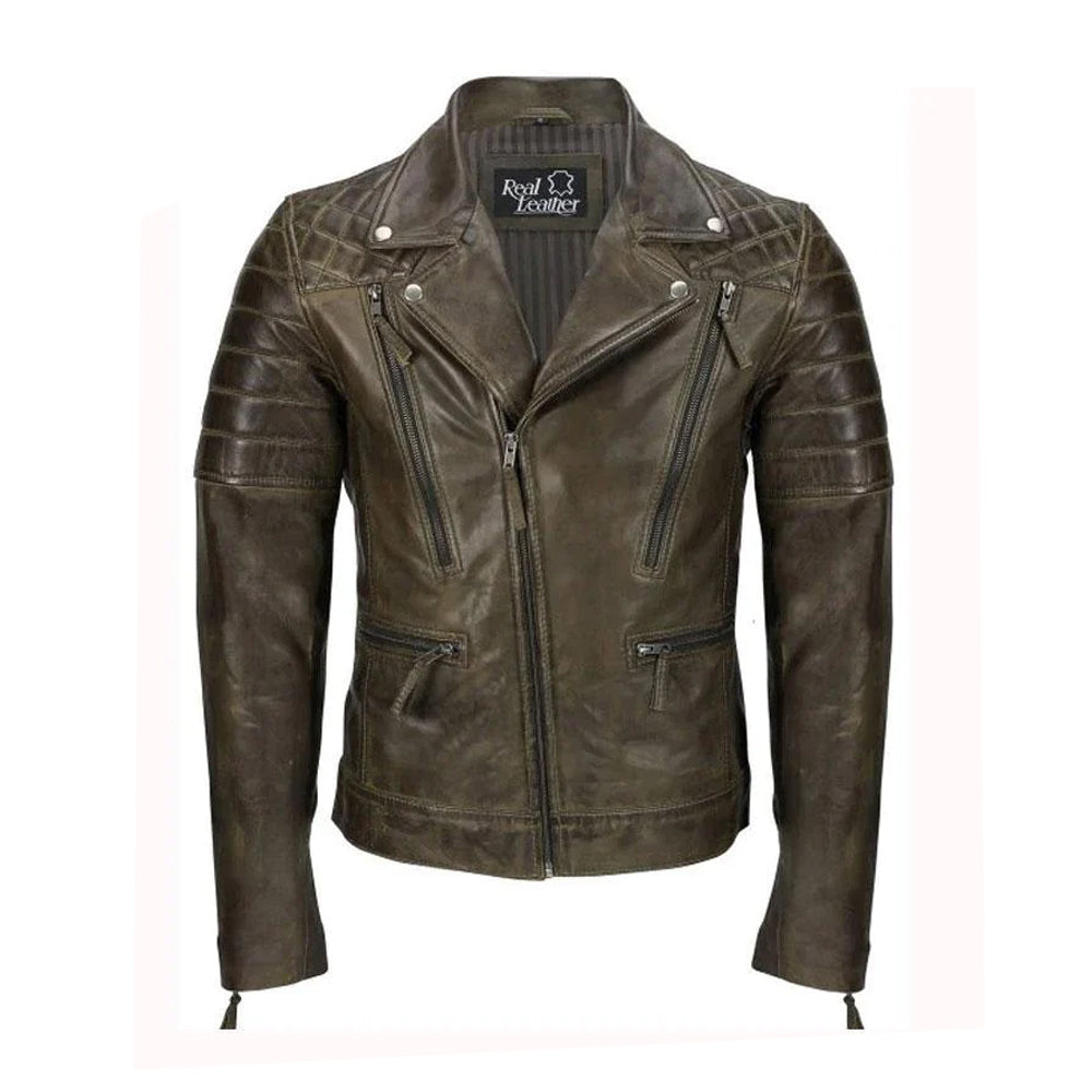 Men's Brown Sheep Leather Vintage Style Jacket | Leather Jacket Styling for Men