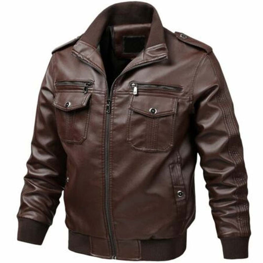 Mens Vintage Brown Leather Jacket