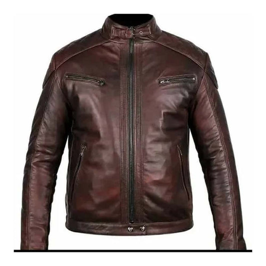 Pure Genuine Leather jacket Brown for Men