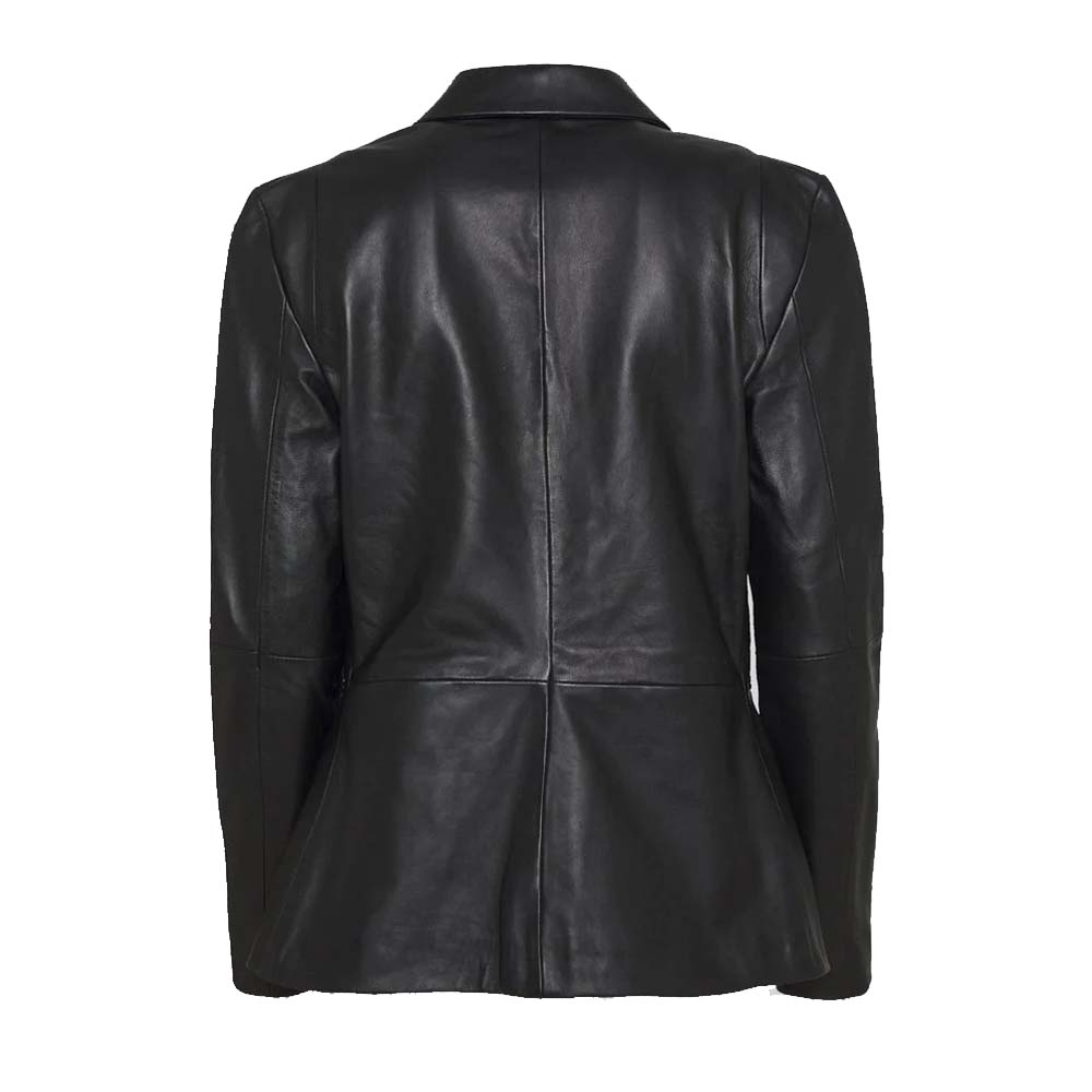 Womens Trendy Black Leather Blazer