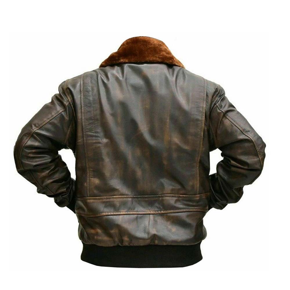 Mens Distressed Brown G1 Aviator A2 Bomber Leather Jacket