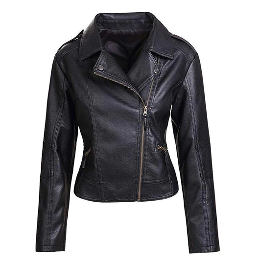 Women's Slim Leather Biker Jacket