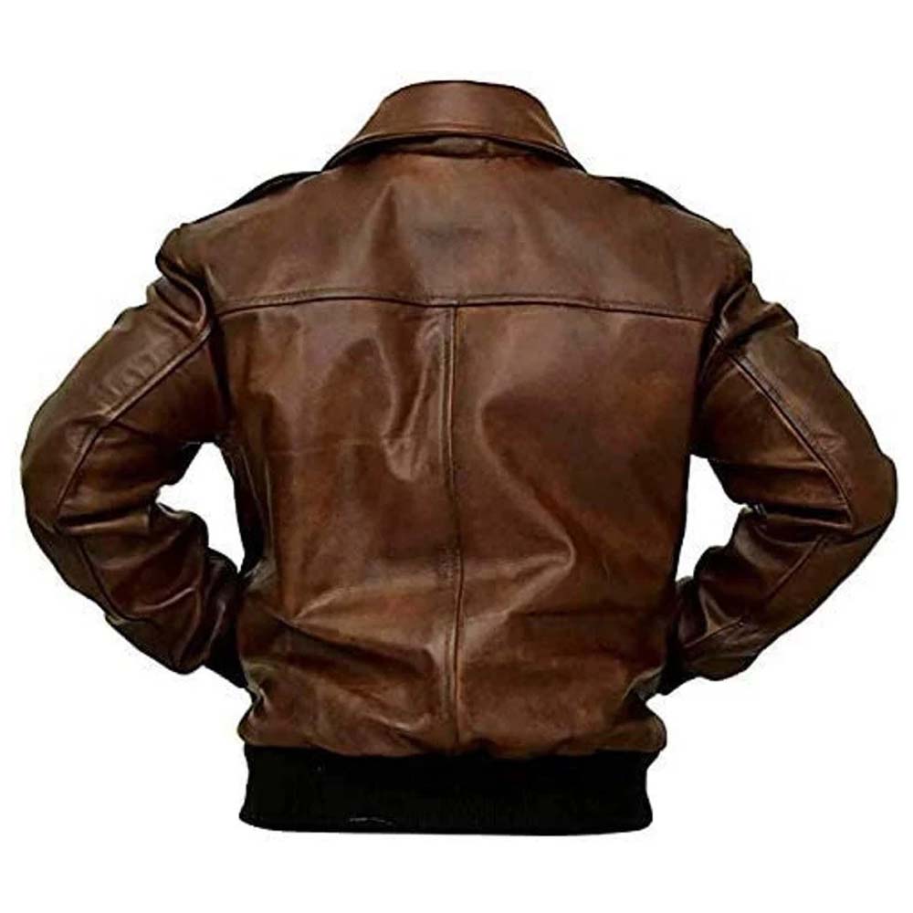 A2 Flight Pilot Distressed Leather Bomber Jacket