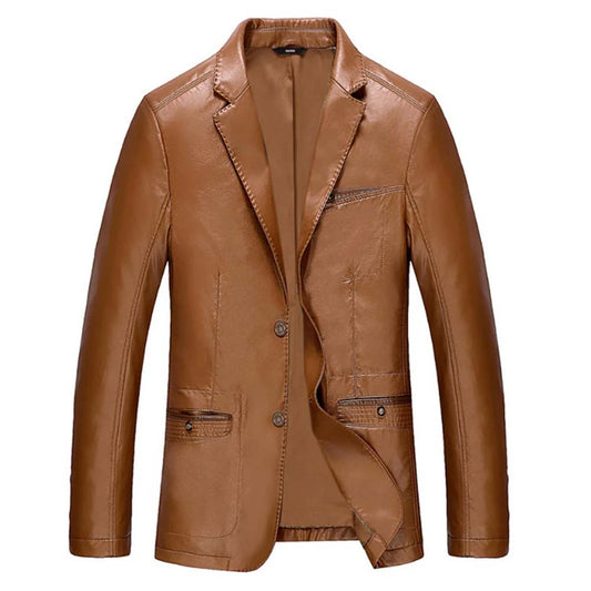 Mens Brown Stylish Leather Blazer