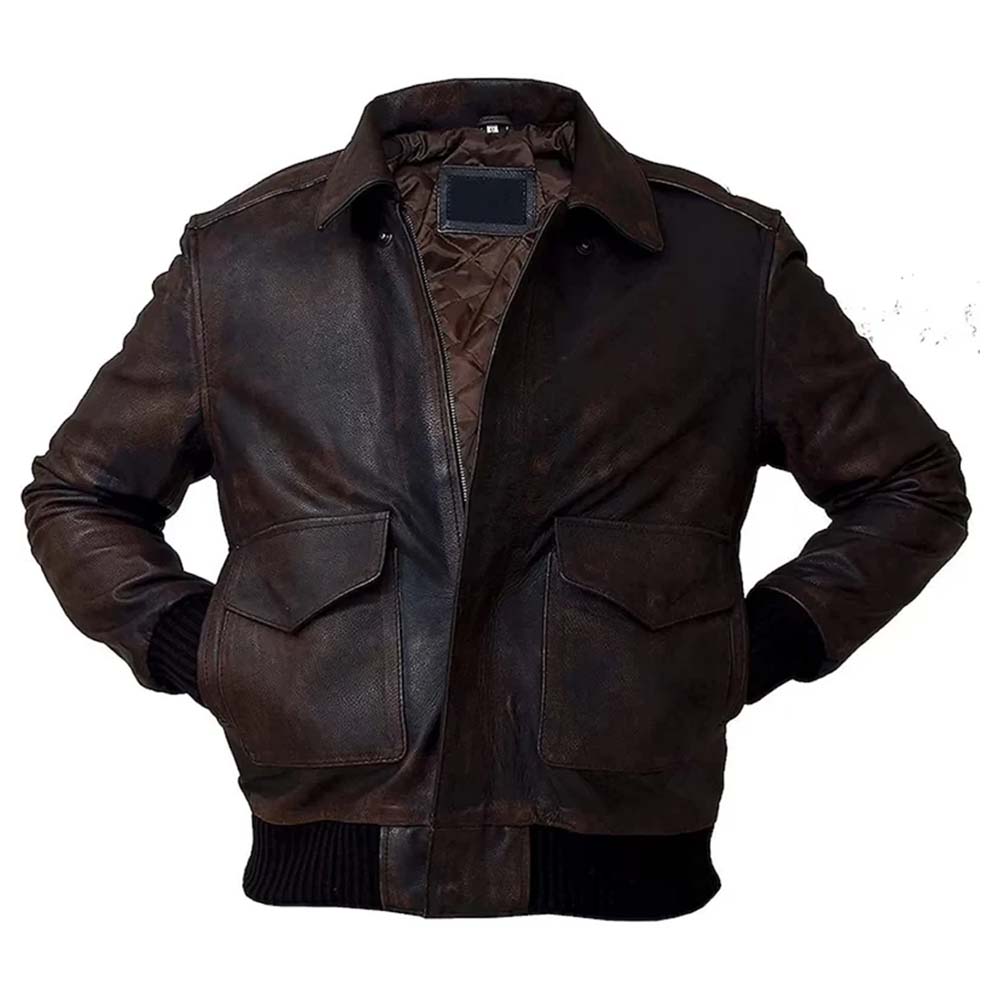 A2 Military Bomber Lambskin Leather Jacket for Men
