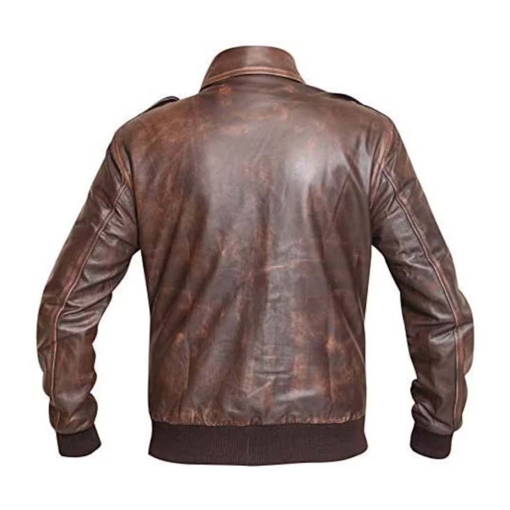 A2 Military Bomber Leather Jacket for Men