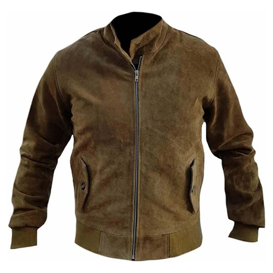 Men's Fashion Suede Leather Bomber Jacket