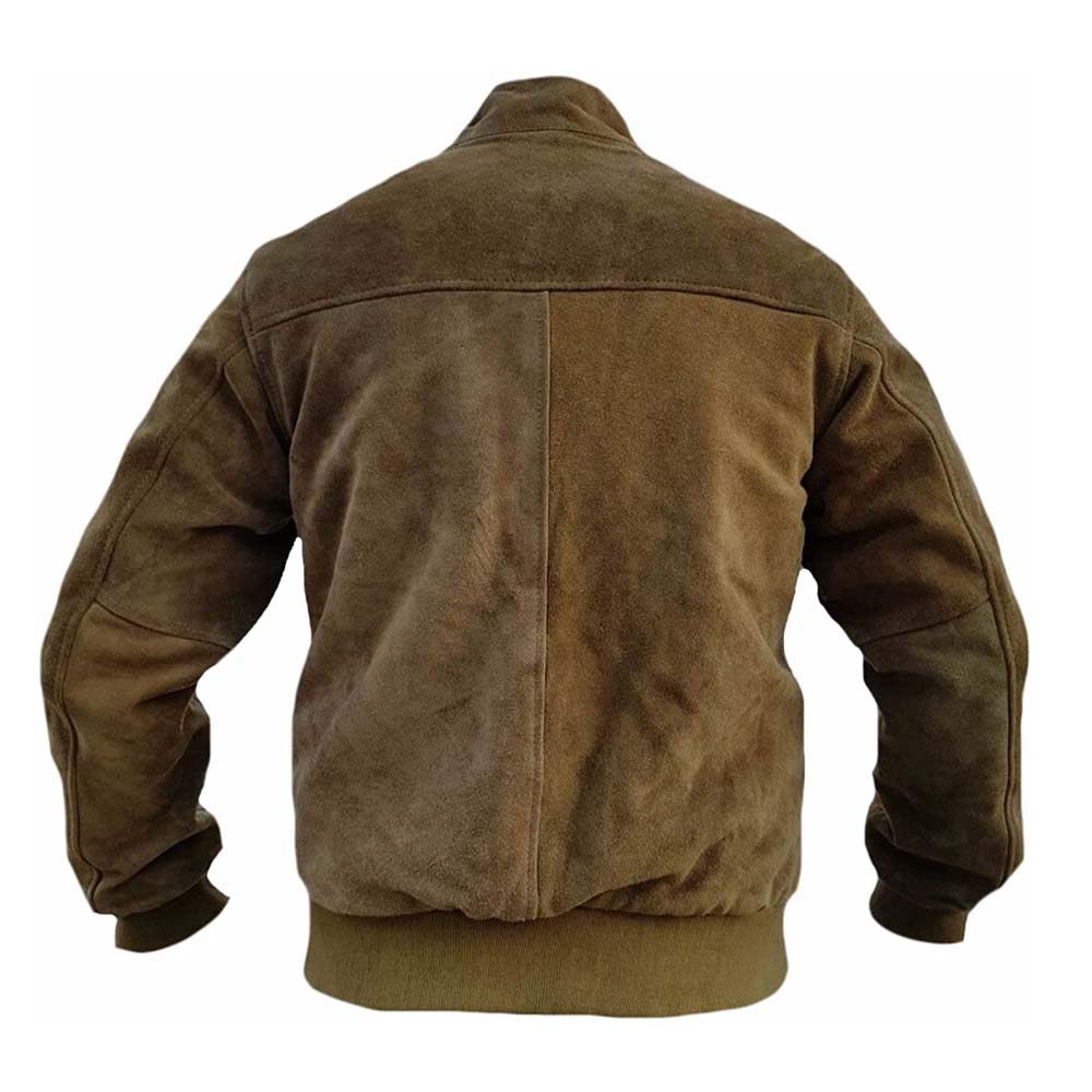 Men's Fashion Suede Leather Bomber Jacket