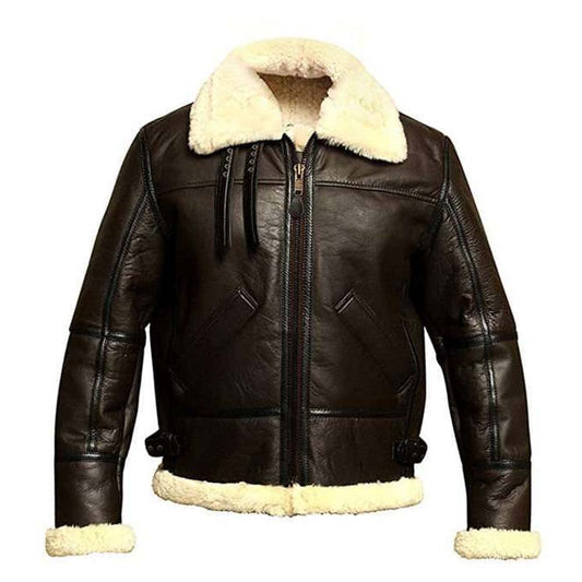 Superior Quality Mens B3 Bomber Aviator Winter Fur Shearling Jacket