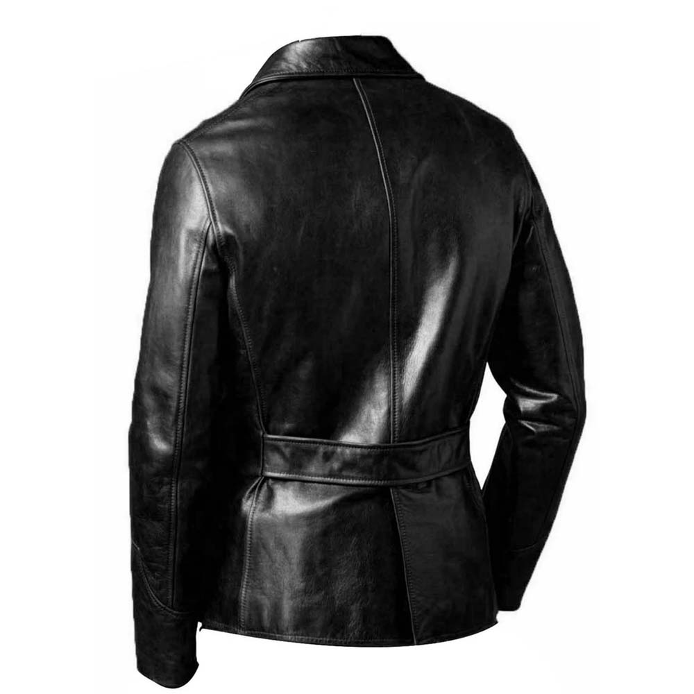Mens Stylish Leather Blazer in genuine Black colour