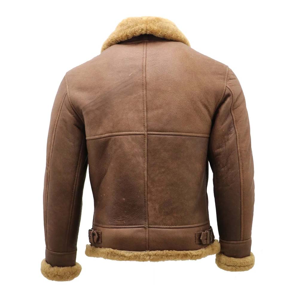 High Quality Mens Brown B3 Sheepskin Leather  Jacket