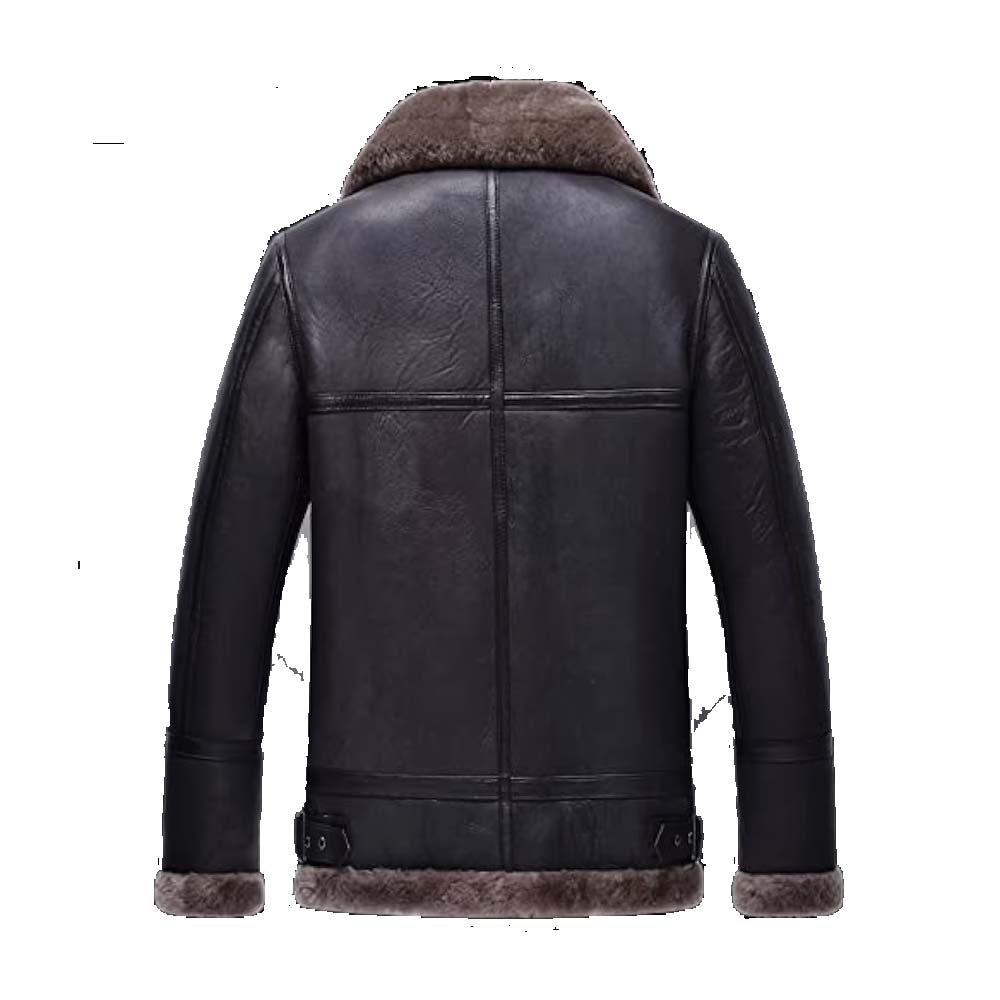 Mens Real Shearling Sheepskin Leather Jacket