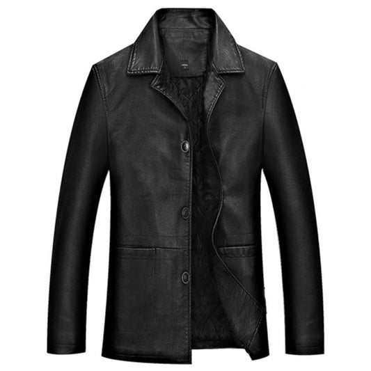 Mens Black Winter Supreme Quality Leather Blazer